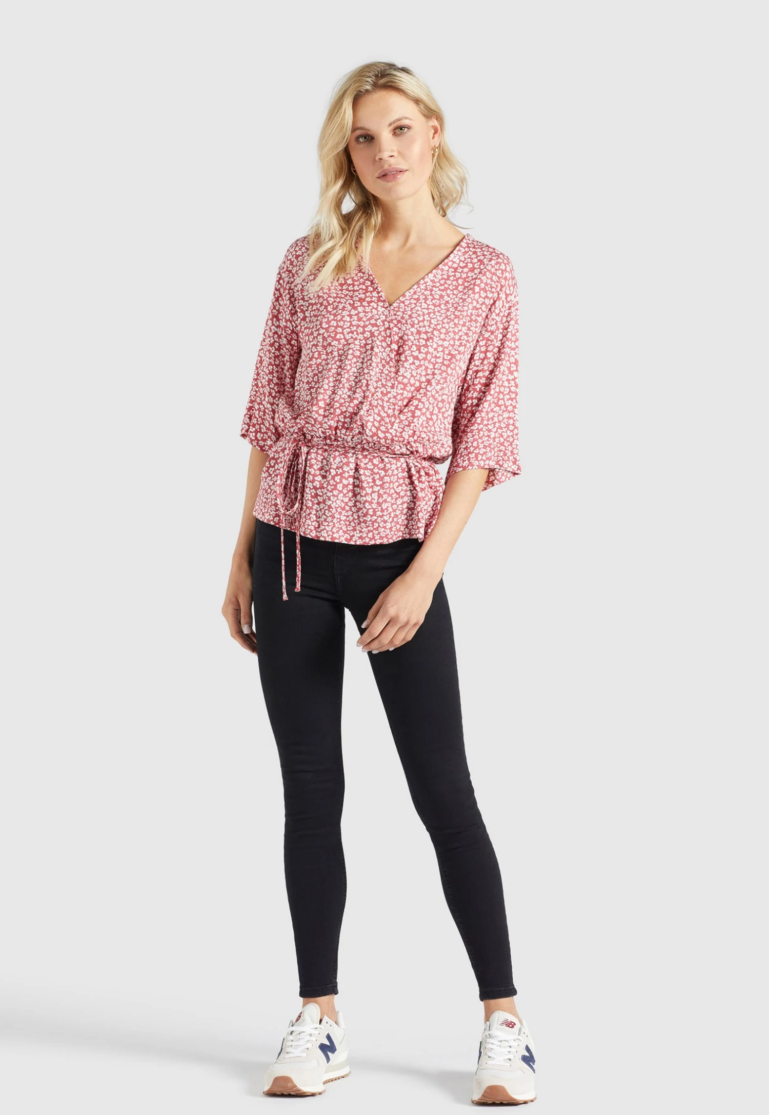 Khujo Rinalda - Blusa - Rot Weiß Geblümt 4 Khujo Rinalda - Blusa - Rot Weiß Geblümt - Imagen 2